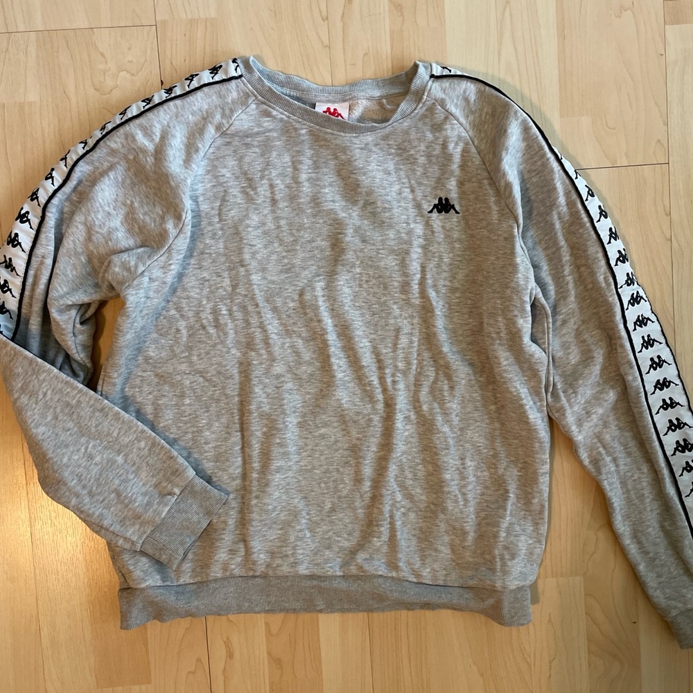 Kappa Light Grey Crewneck Sweatshirt with Logo Tape